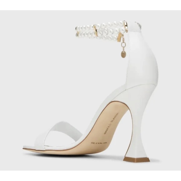 Manolo Blahnik Charona 105 White Pearl Sandals Shoes $1095 - Picture 12 of 16